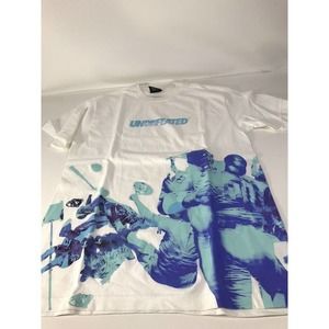 UNDEFEATED UNDFTD 5 STRIKE FOOTBALL LOGO‎ PRINT WHITE MENS T-SHIRT SZ M NWOT